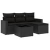 vidaXL Salon de jardin 5 pcs avec coussins noir r&eacute;sine tress&eacute;e