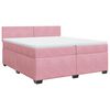 vidaXL Sommier &agrave; lattes de lit avec matelas Rose 200x200 cm Velours