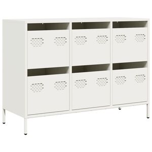 vidaXL Buffet blanc 101,5x39x73,5 cm acier lamin&eacute; &agrave; froid