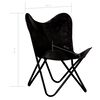 vidaXL Chaises papillon lot de 2 noir taille d'enfants cuir v&eacute;ritable