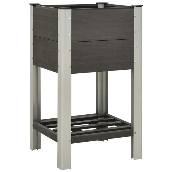 vidaXL Lit surélevé de jardin avec étagère 50x50x90 cm WPC Gris