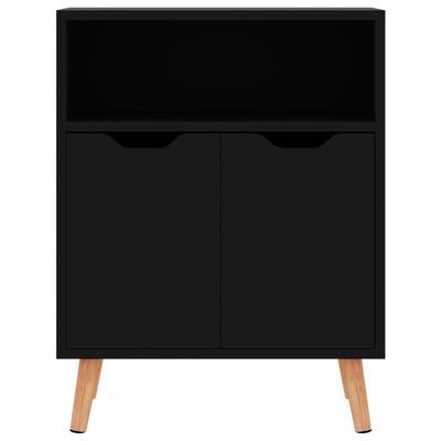 vidaXL Buffet noir brillant 60x30x72 cm bois d'ingénierie
