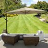 HI Parasol de jardin en porte-&agrave;-faux beige 3 m UV50+