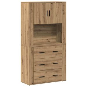vidaXL Haut Armoire Ch&ecirc;ne artisanal 80 x 33 x 150 cm Bois d'ing&eacute;nierie