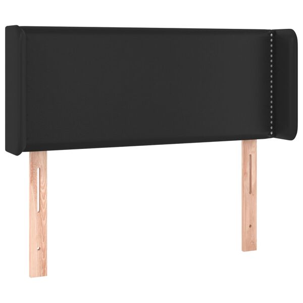 vidaXL T&ecirc;te de lit avec oreilles Noir 93x16x78/88 cm Similicuir