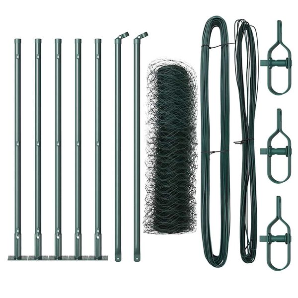 vidaXL Poteau de cl&ocirc;ture. Vert 10 x 0,4 m (grillage de 36 mm)