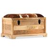 vidaXL Banc de rangement Cuir v&eacute;ritable Bois de manguier 80x44x44 cm