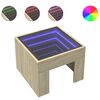 vidaXL Table basse avec LED infini ch&ecirc;ne sonoma 40x40x30 cm