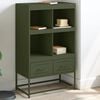 vidaXL Buffet haut vert olive 68x39 x111,5 cm acier
