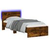 vidaXL Cadre de lit avec LED Ch&ecirc;ne fum&eacute; 80 x 200 cm Bois d'ing&eacute;nierie