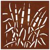 vidaXL D&eacute;coration murale jardin 55x55 cm acier corten design d'herbe