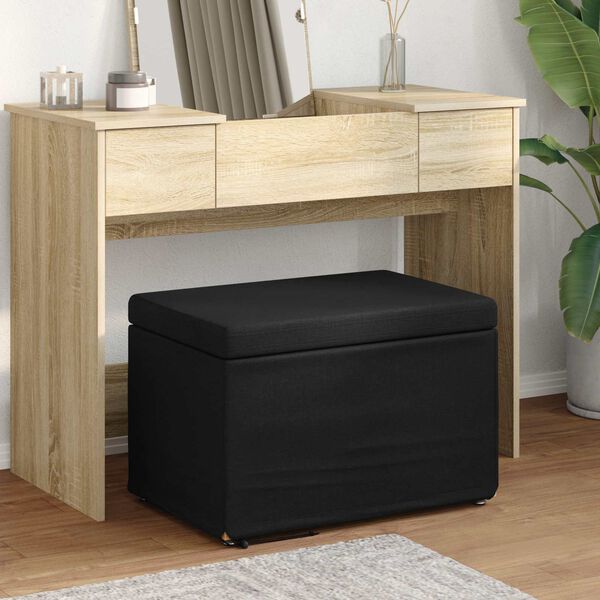 vidaXL Tabouret Noir 61 x 41 x 40 cm Tissu et bois stratifi&eacute;