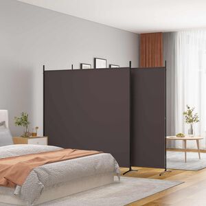 vidaXL Cloison de s&eacute;paration 3 panneaux Marron 525x180 cm Tissu