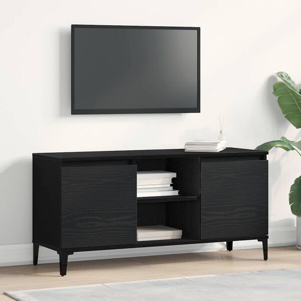 vidaXL Meuble TV Ch&ecirc;ne noir 102 x 35 x 50 cm Bois d'ing&eacute;nierie