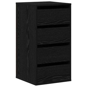 vidaXL Armoire à tiroirs Autre Noir 40 x 41 x 76 cm Bois d'ingénierie