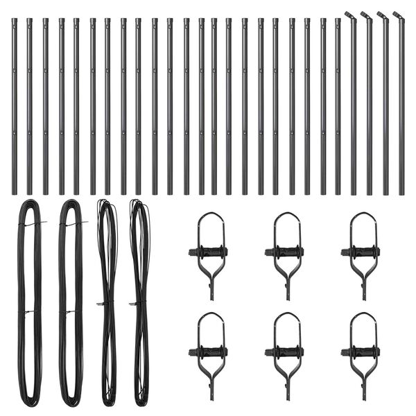 vidaXL Poteau de clôture. Autre 26 pcs Gris 3,2 x 3,2 x 120 cm Acier