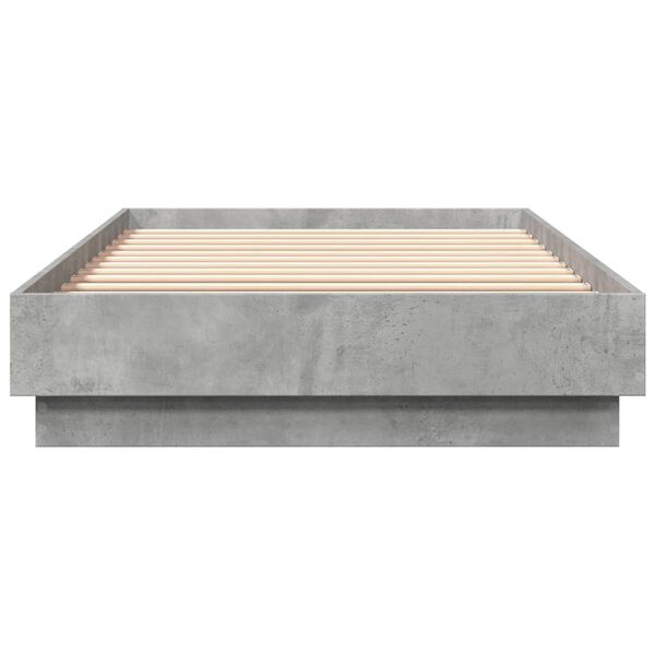 vidaXL Cadre de lit sans matelas gris béton 100x200 cm