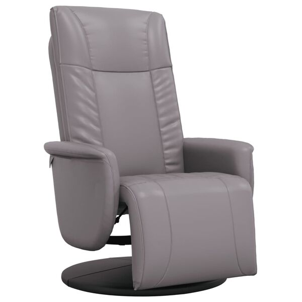 vidaXL Fauteuil inclinable avec repose-pieds gris similicuir
