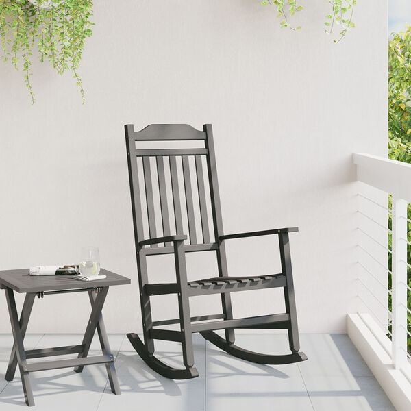 vidaXL Chaise à bascule Noir 65 x 84 x 114 cm Polyéthylène