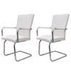 vidaXL Chaises &agrave; manger cantilever lot de 2 blanc similicuir