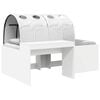 vidaXL Lit avec Tunnel 3 pc Blanc Bois d'ing&eacute;nierie