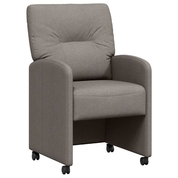 vidaXL Chaises de Salle à Manger avec Roues avec des roues 2 pcs Taupe