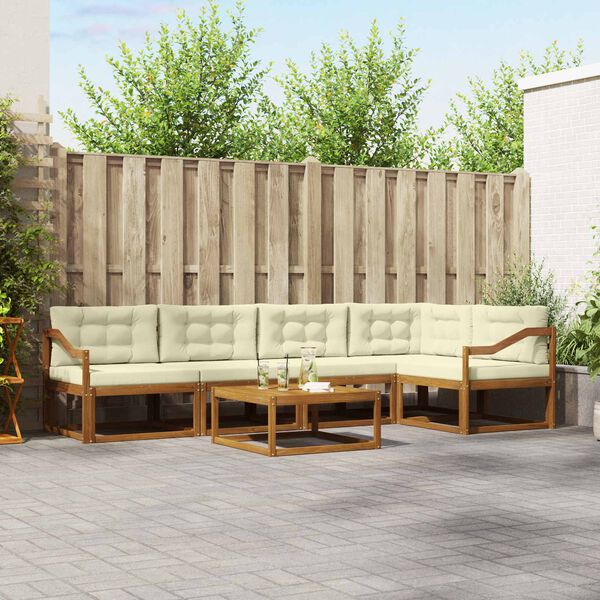 vidaXL Ensemble de canap&eacute;s d'ext&eacute;rieur 6 pcs Naturel et Cr&egrave;me