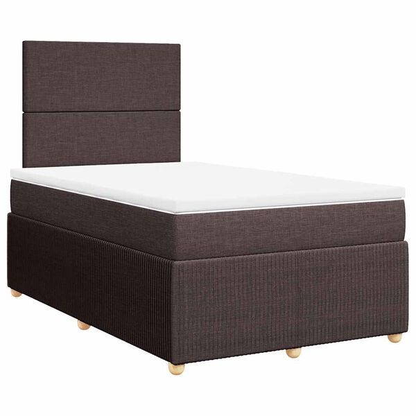 vidaXL Sommier &agrave; lattes de lit avec matelas Marron fonc&eacute; 120x200 cm