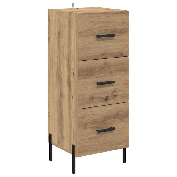 vidaXL Buffet ch&ecirc;ne artisanal 34 x 34,5 x 90 cm Bois d'ing&eacute;nierie