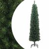 vidaXL Sapin de No&euml;l artificiel mince avec support vert 240 cm PVC