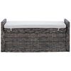 vidaXL Banc de rangement Noir Blanchi 110 x 40 x 50 cm Rotin