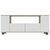 vidaXL Meuble TV Blanc et ch&ecirc;ne sonoma 120x35x48 cm Bois d'ing&eacute;nierie