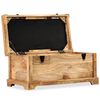 vidaXL Banc de rangement Cuir v&eacute;ritable Bois de manguier 80x44x44 cm