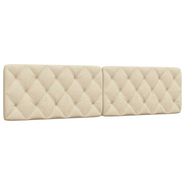 vidaXL Coussin de t&ecirc;te de lit cr&egrave;me 200 cm tissu