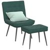 vidaXL Chaise de relaxation avec tabouret Vert fonc&eacute; Velours