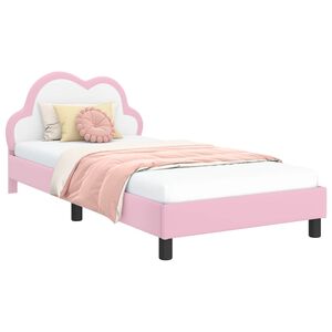 vidaXL Cadre de lit avec t&ecirc;te de lit Rose 90 x 190 cm PU