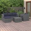 vidaXL Salon de jardin 4 pcs R&eacute;sine tress&eacute;e Gris et anthracite