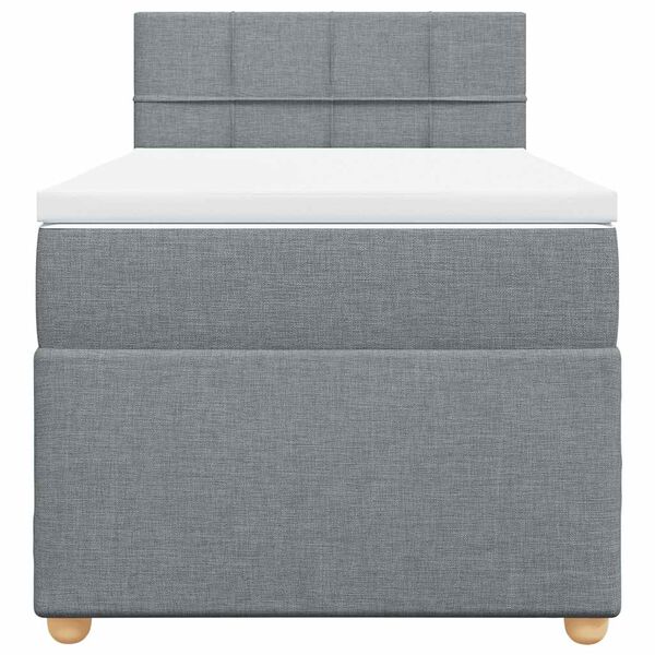 vidaXL Sommier &agrave; lattes de lit avec matelas gris clair 80x200 cm tissu
