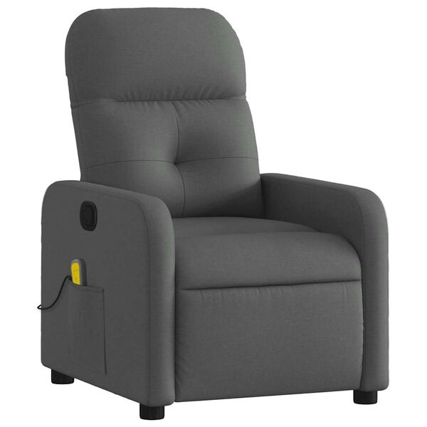 vidaXL Fauteuil de massage inclinable Gris fonc&eacute; Tissu