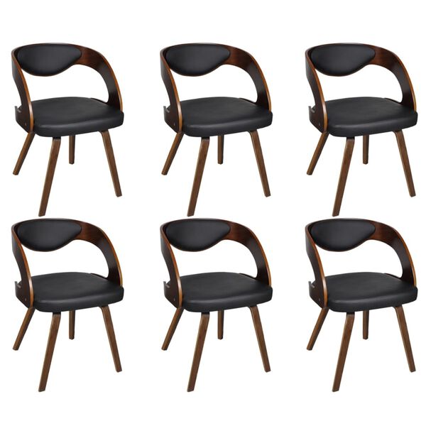 vidaXL Chaises &agrave; manger lot de 6 marron similicuir