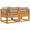 vidaXL Canapés d'angle sectionnels 2 pcs coussins taupe Bois acacia