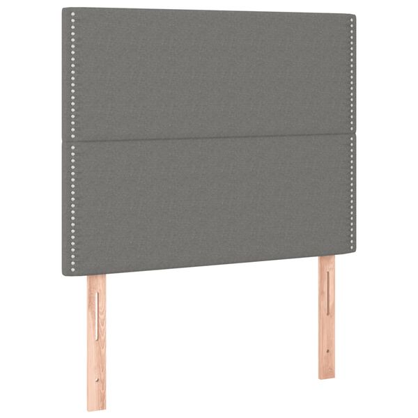 vidaXL T&ecirc;te de lit &agrave; LED Gris fonc&eacute; 100x5x118/128 cm Tissu
