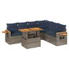 vidaXL Salon de jardin avec coussins 7 pcs gris r&eacute;sine tress&eacute;e acacia
