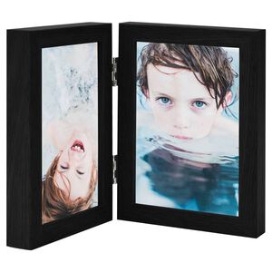 vidaXL Cadre photo d&eacute;pliable en deux Noir 2x(10x15 cm)