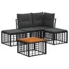 vidaXL Ensemble de canap&eacute;s d'ext&eacute;rieur 5 pc Noir et Gris fonc&eacute;