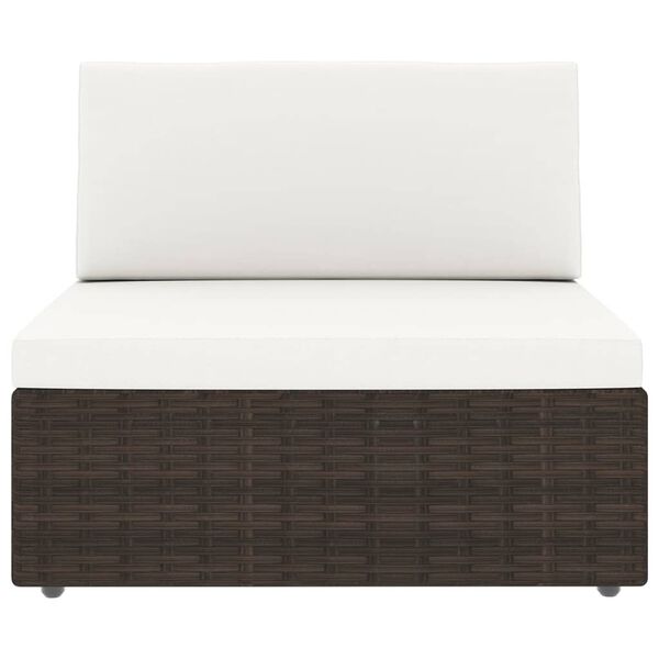 vidaXL Salon de jardin 11 pcs avec coussins Marron R&eacute;sine tress&eacute;e