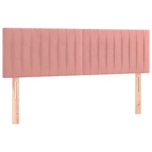 vidaXL T&ecirc;tes de lit 2 pcs Rose 72x5x78/88 cm Velours