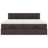 VidaXL Cadre de lit ottoman avec matelas marron fonc&eacute; 160x200 cm tissu