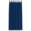 vidaXL Rideaux occultants avec anneaux 2 pcs Bleu foncé 245 x 140 cm
