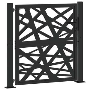 vidaXL Portail de jardin noir 100x100 cm acier conception de lumi&egrave;re